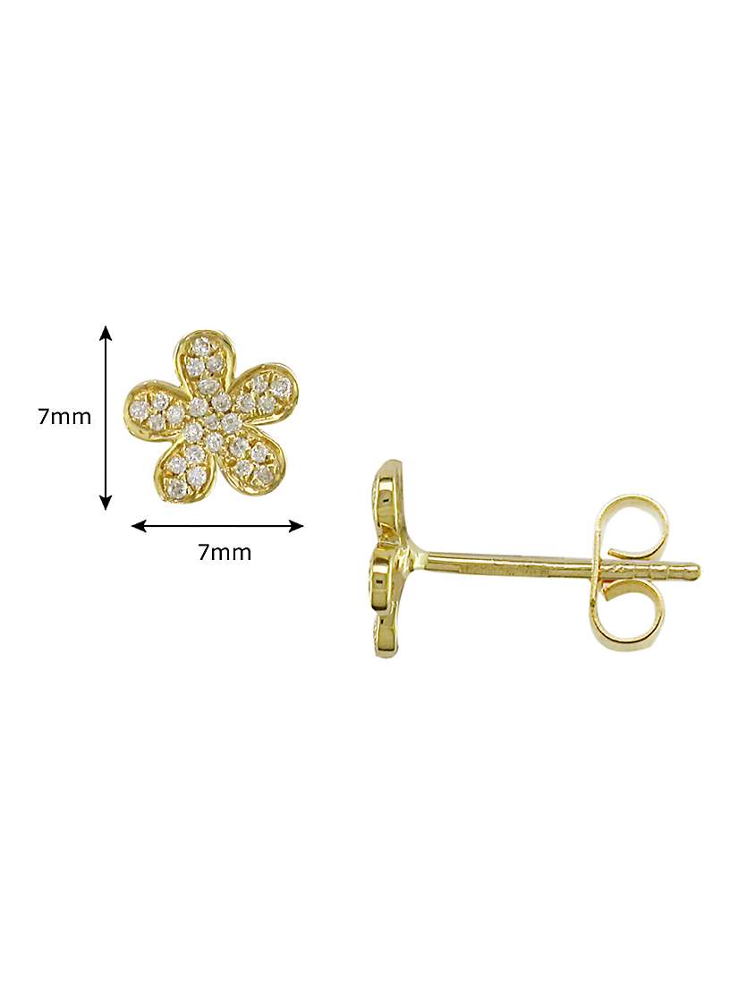 Buy E.W Adams 18ct Gold Flower Diamond Stud Earrings, Gold Online at johnlewis.com