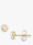 E.W Adams 9ct Yellow Gold Single Stone Diamond Stud Earrings, Gold