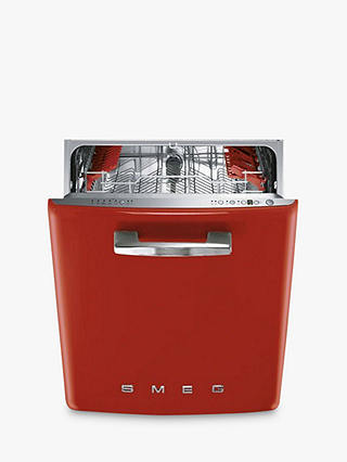 Smeg DF6FABRD Retro Freestanding Dishwasher, Red