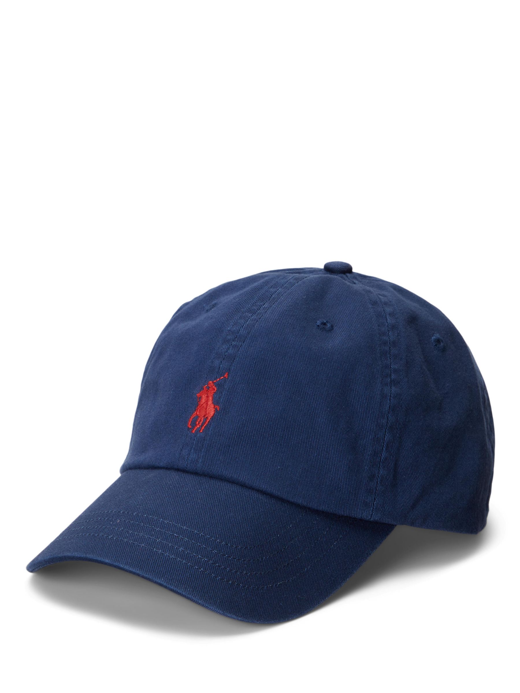 Polo Ralph Lauren Signature Pony Baseball Cap, Navy/Red at John Lewis u0026  Partners