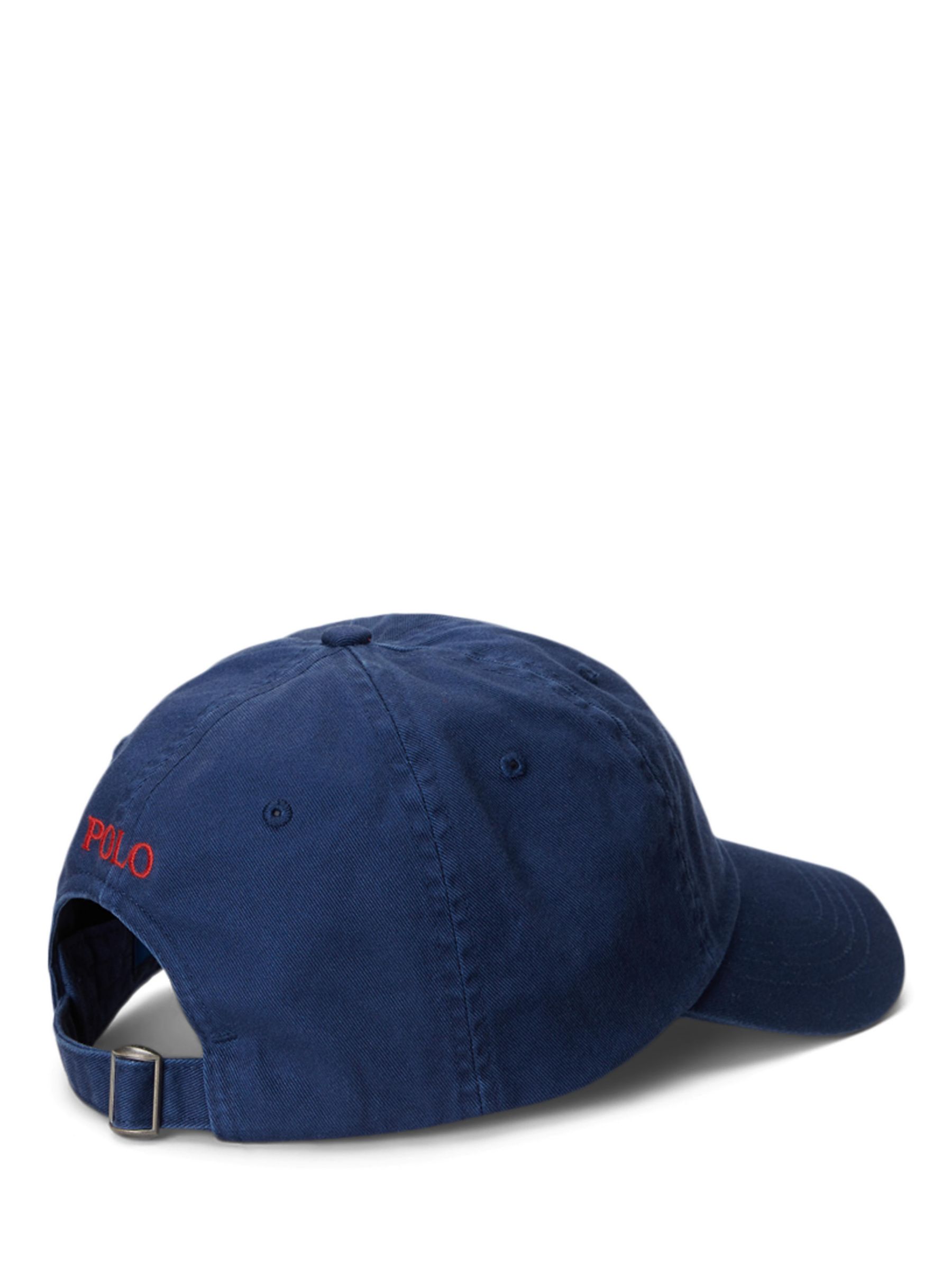 Polo Ralph Lauren Signature Pony Baseball Cap, One Size, Navy/Red at John  Lewis & Partners