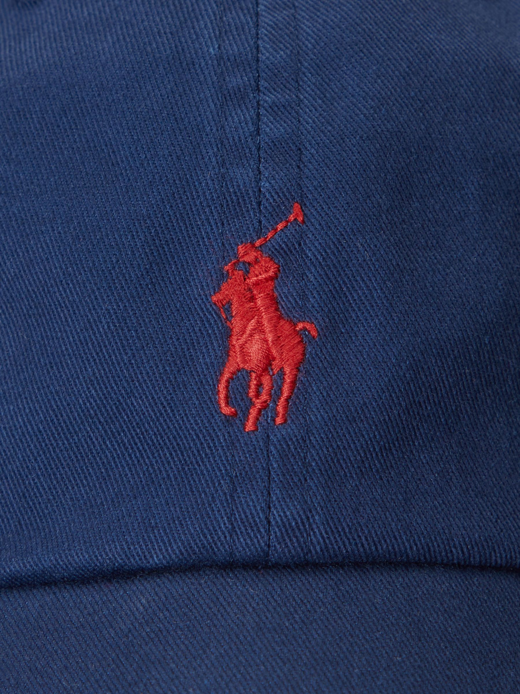 Polo Ralph Lauren Signature Pony Baseball Cap, One Size, Navy/Red at John  Lewis & Partners