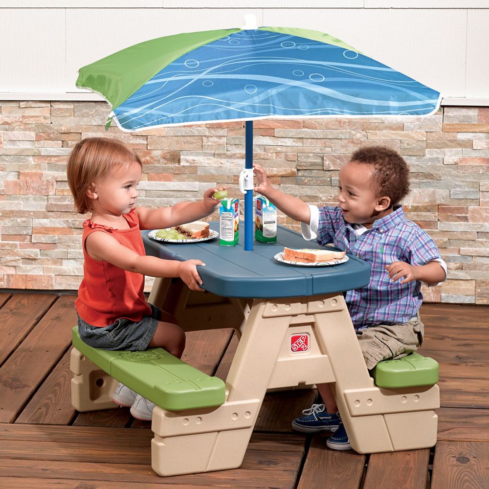 Step2 Sit Play Picnic Table With Umbrella At John Lewis