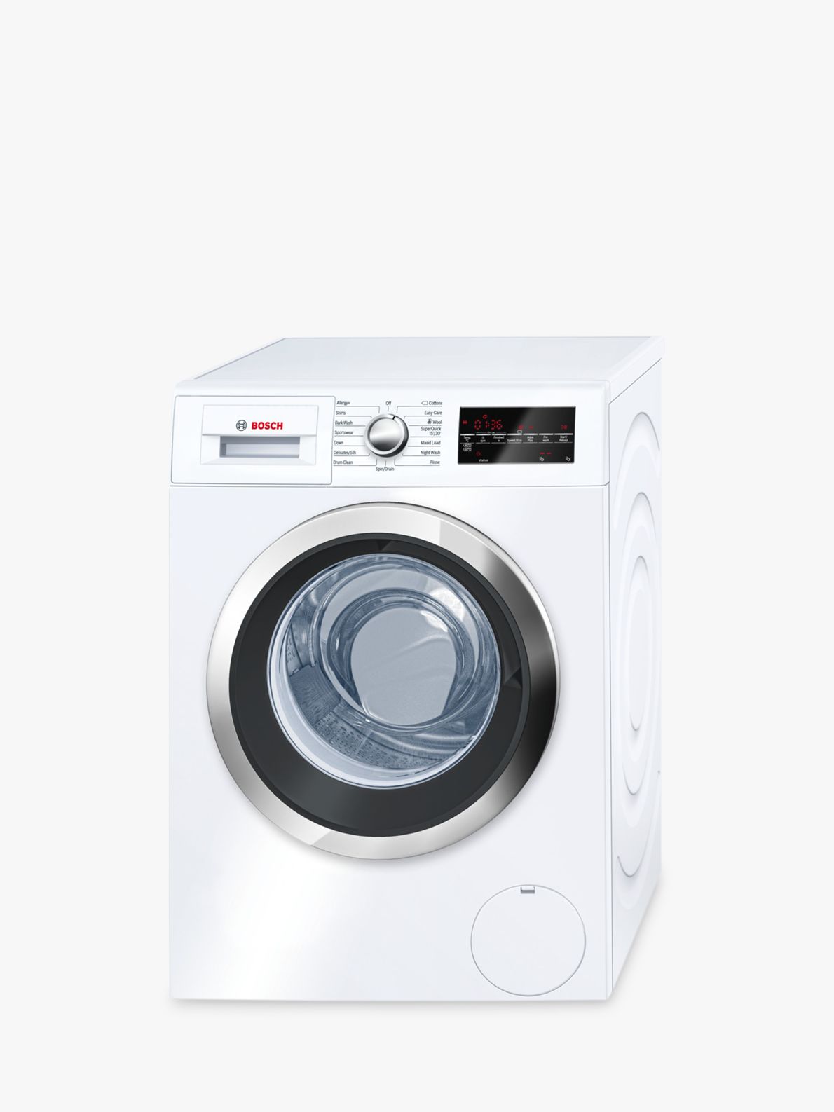 Bosch WAT32480GB Freestanding Washing Machine, 9kg Load, A+++ Energy Rating, 1600rpm Spin, White