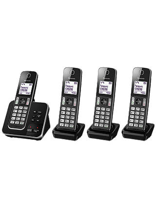 Panasonic KX-TGD324EB Digital Cordless Phone with Nuisance Call Control and Answering Machine, Quad DECT