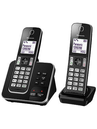 Panasonic KX-TGD322EB Digital Cordless Phone with Nuisance Call Control and Answering Machine, Twin DECT
