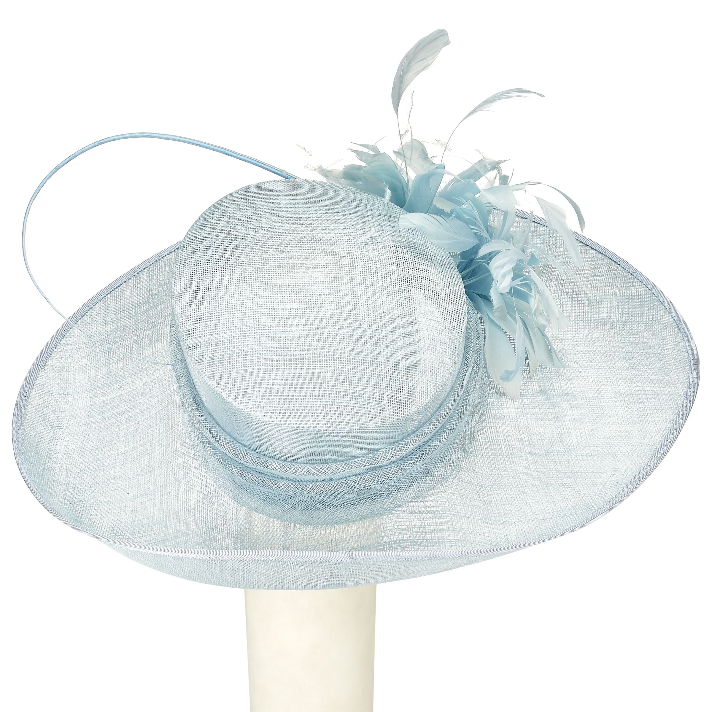 pale blue wedding hat