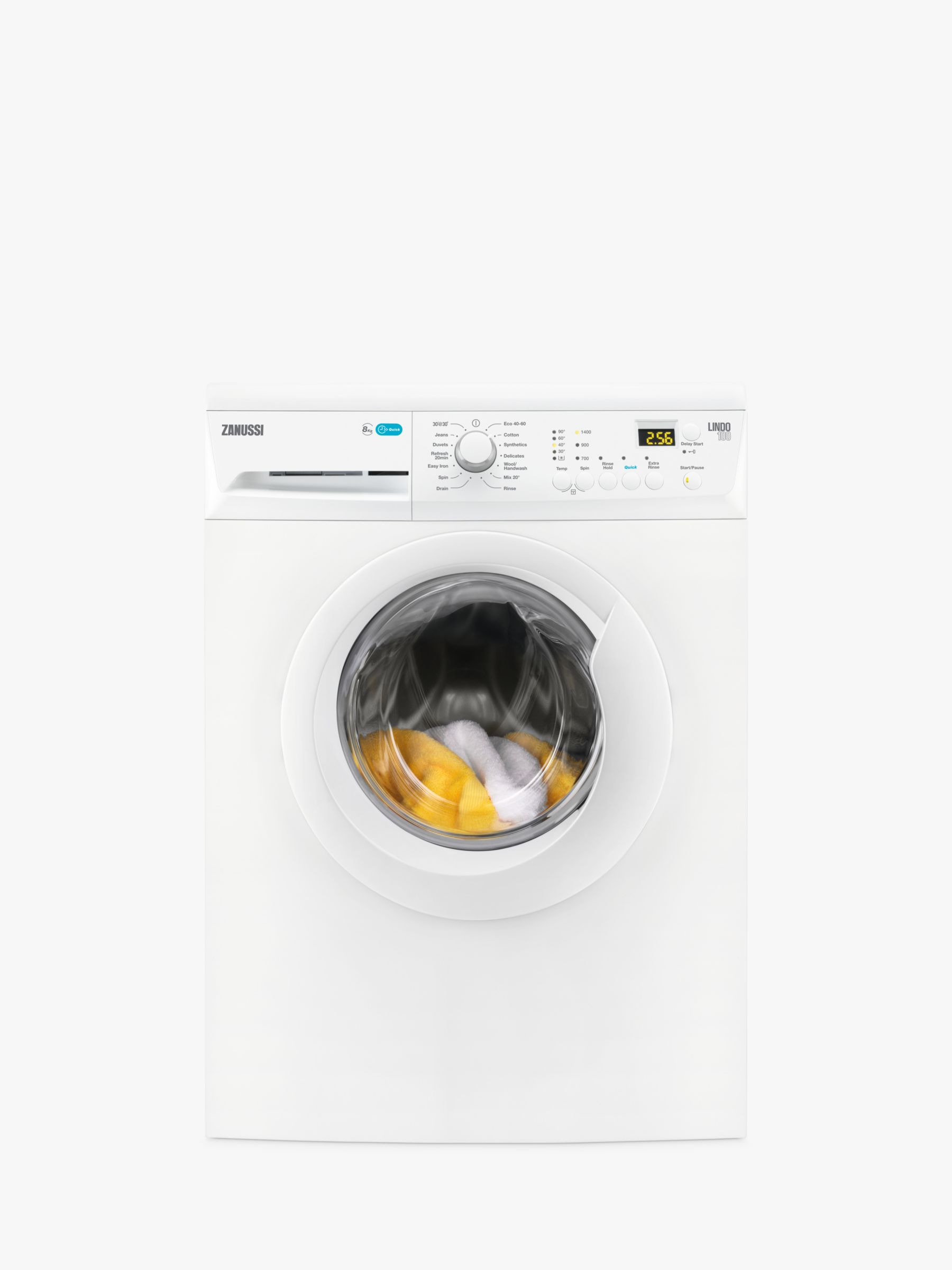 Zanussi ZWF81441W Freestanding Washing Machine, 8kg Load, 1400rpm Spin, White