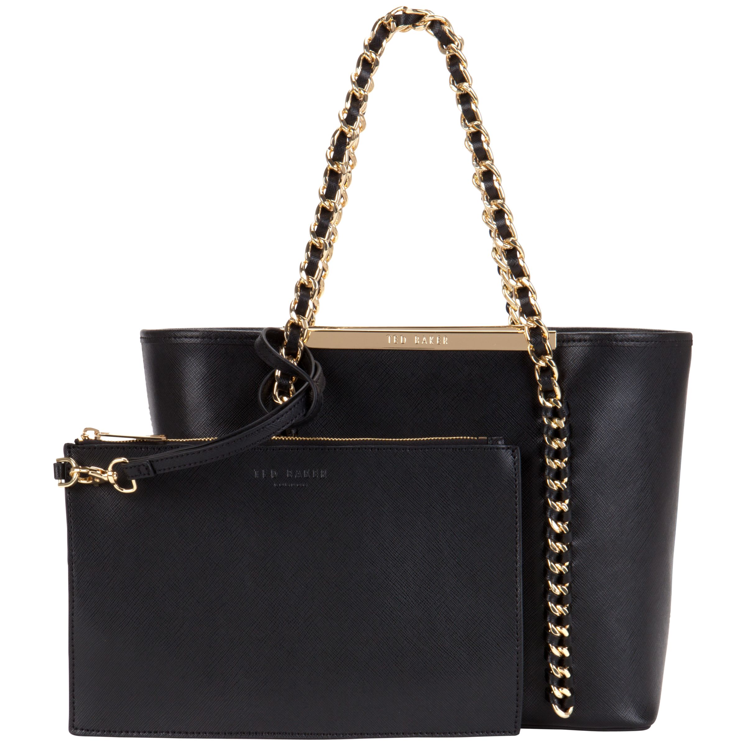 Ted Baker Clover Small Leather Shopper Bag, Black