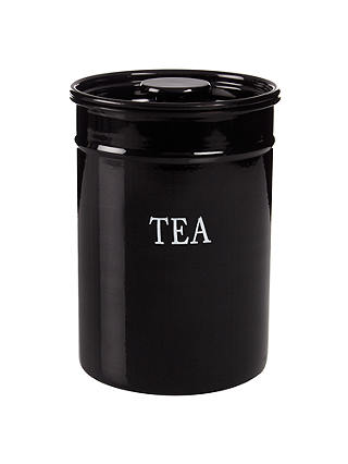 John Lewis & Partners Classic Enamel Tea Container, Black
