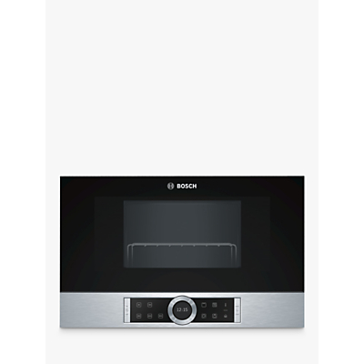 Bosch BEL634GS1B Built-In Microwave with Grill, Black/Stainless Steel