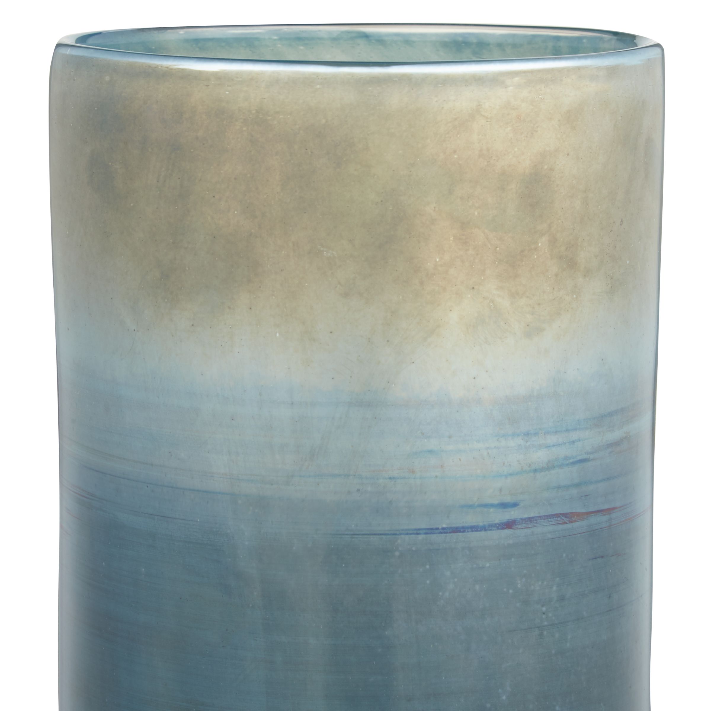 Decoris Large Glass Cylinder Vase, Blue