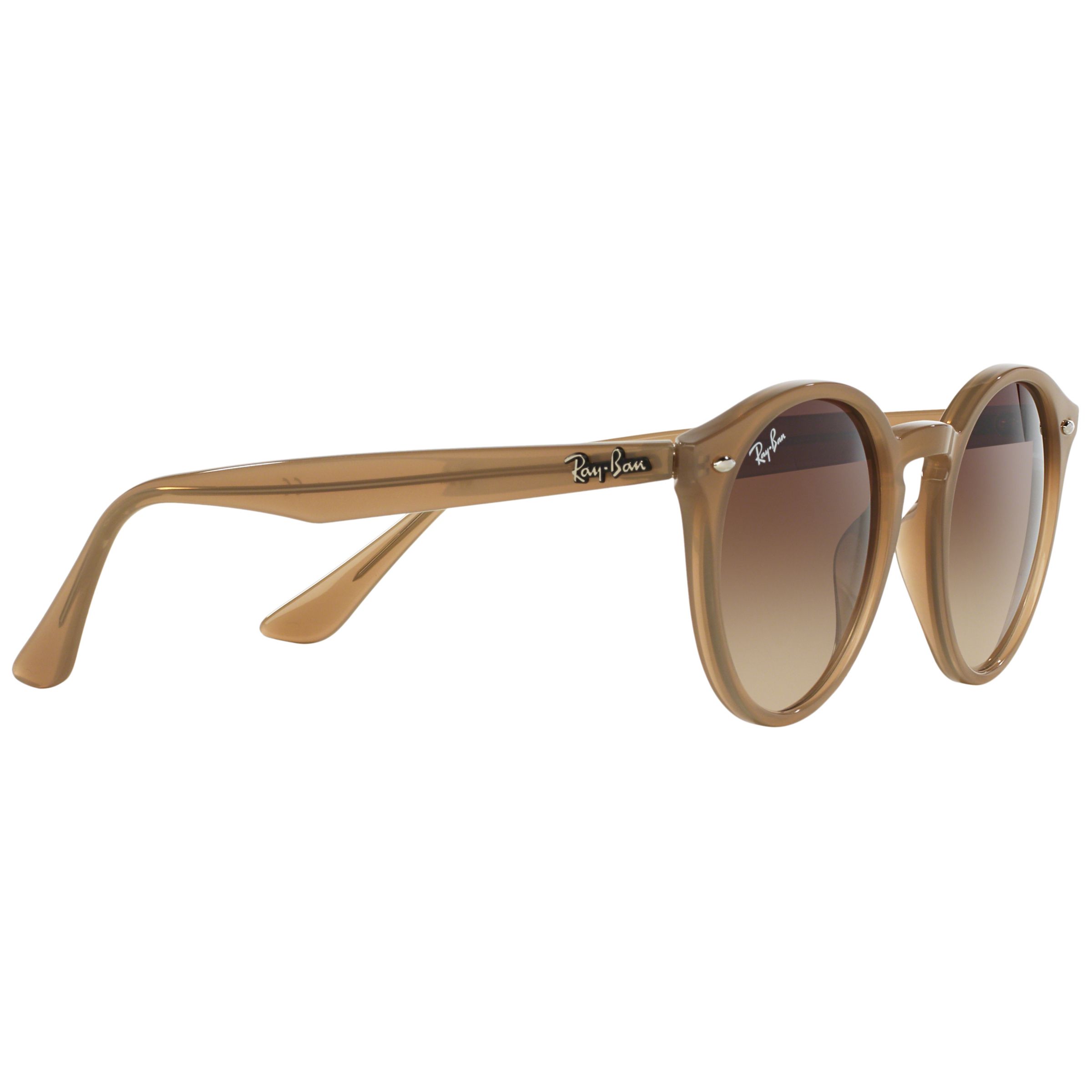 Ray-Ban RB2180 Round Framed Sunglasses, Brown at John Lewis & Partners