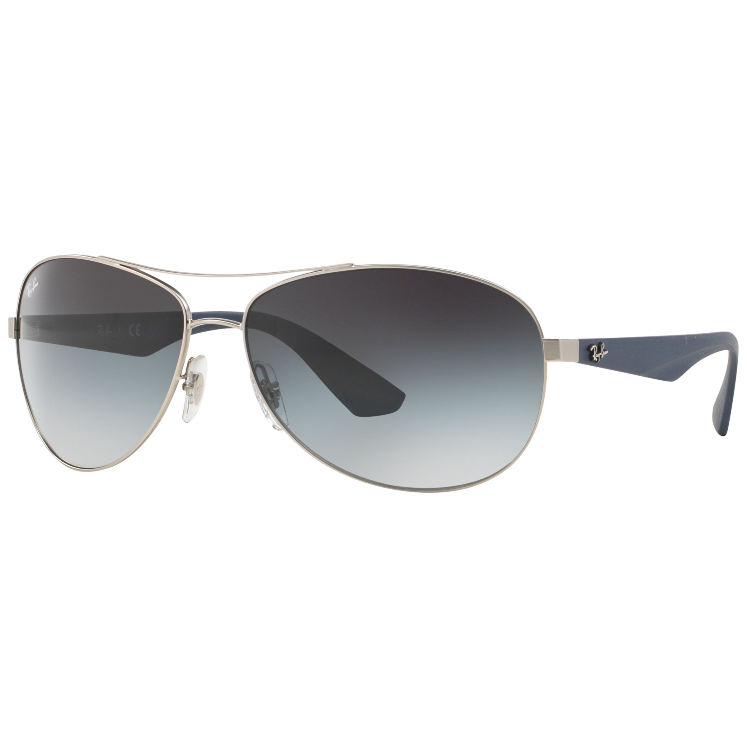 Ray-Ban RB3526 Metal Framed Pilot Sunglasses, Silver