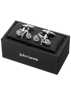 John Lewis Bike Cufflinks, Silver