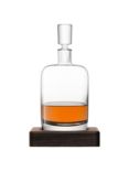 LSA International Straight Whisky Decanter with Walnut Base, 1.1L, Clear/Natural