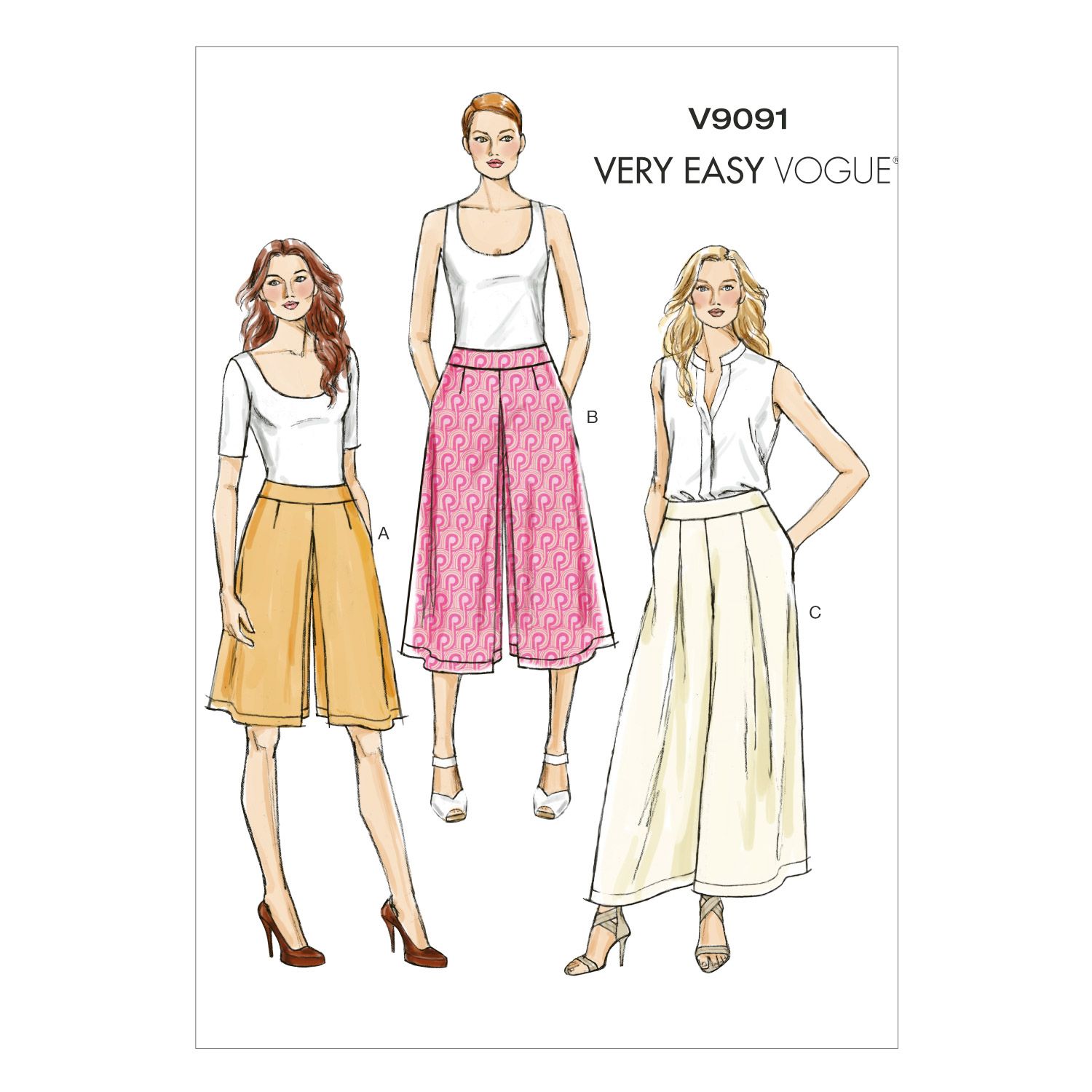 Buy Vogue Very Easy Culottes Sewing Pattern, 9091 | John Lewis