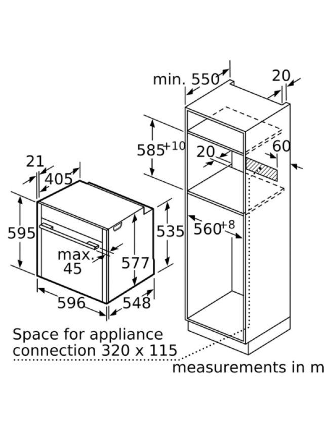 Neff b57cr22n0b deals dimensions