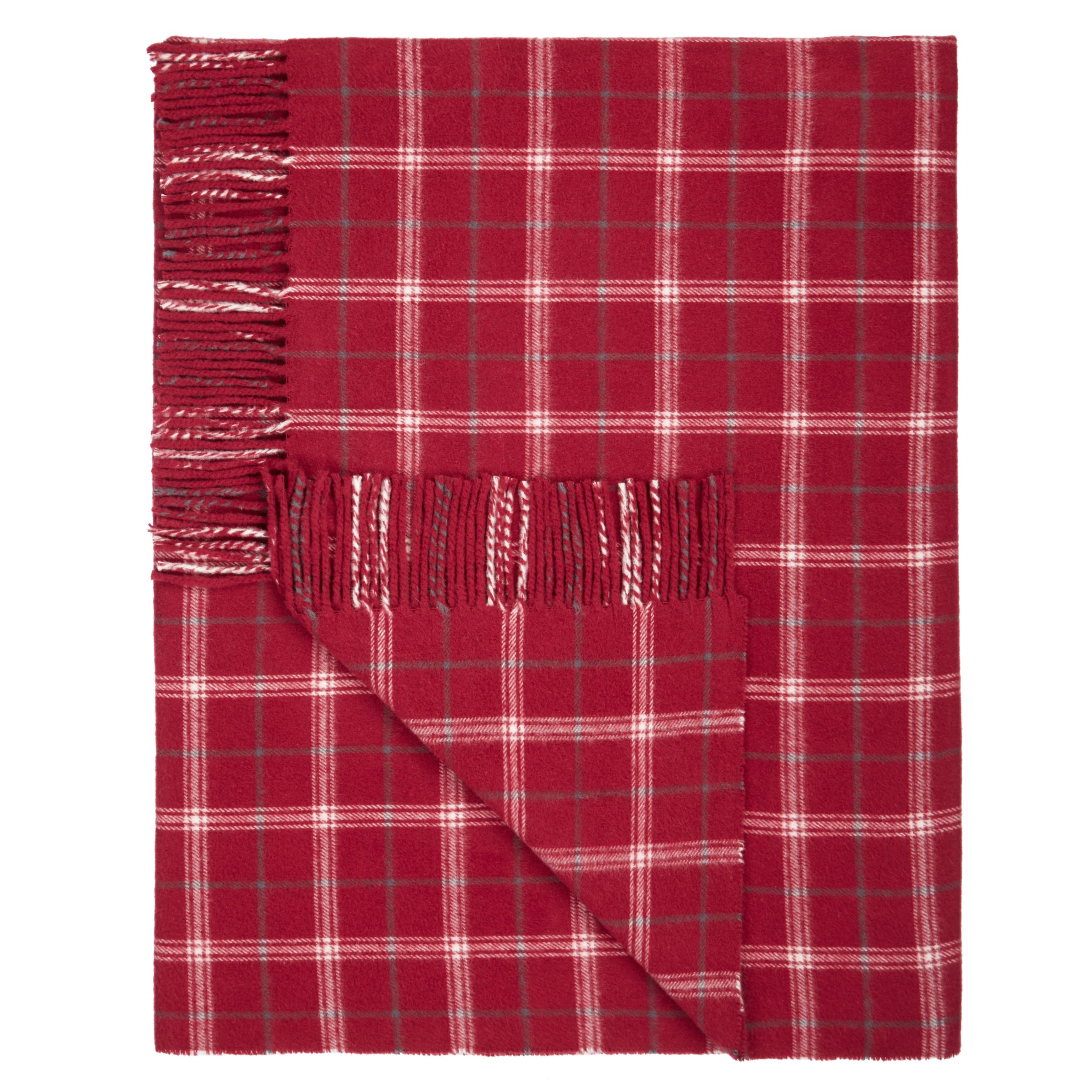 John Lewis & Partners Simple Check Throw Blanket, Red
