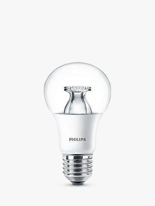 Philips 8.5W ES LED Classic Dimmable Bulb, Clear
