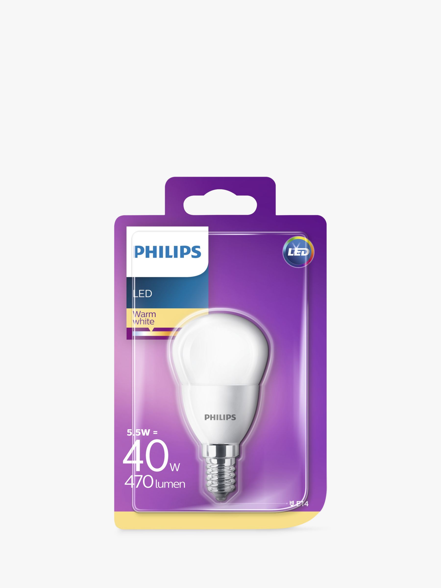 zo Overtollig wat betreft Philips 5W LED SES Golf Ball Light Bulb, Frosted
