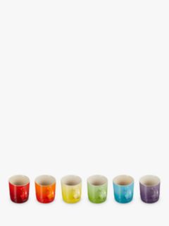 Le Creuset Stoneware Rainbow Mugs, 350ml, Set of 6, Assorted