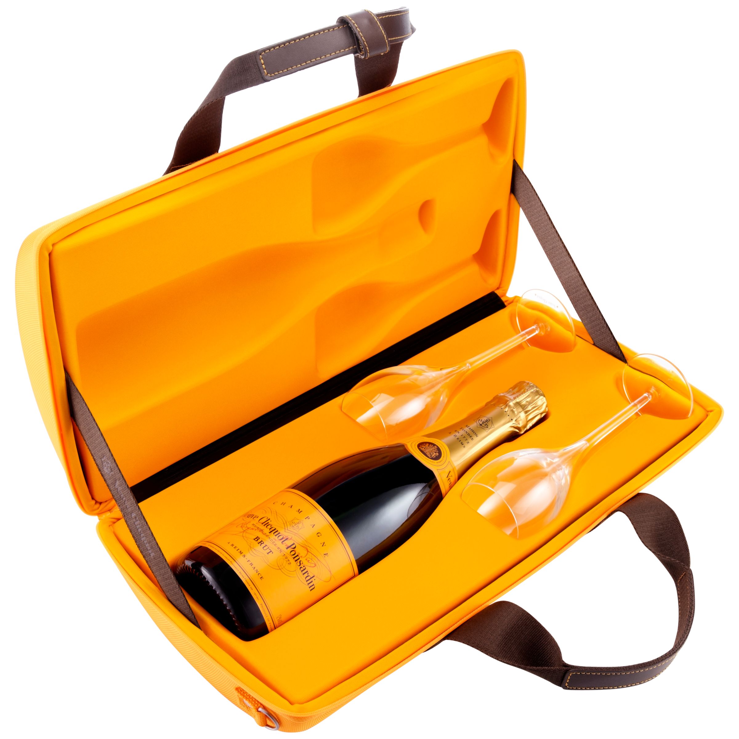 Veuve Clicquot Yellow Label Nv Champagne Traveller Gift Set 75cl Online At Johnlewis Com