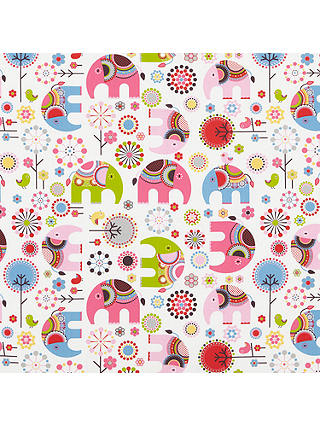 little home at John Lewis Abbey Elephant Furnishing Fabric, Pink