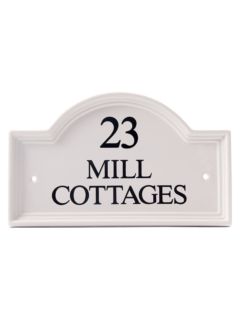The House Nameplate Company Personalised Painted Ceramic Bridge House Sign, W27.5 x H16.5cm, White