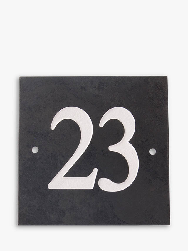 The House Nameplate Company Personalised Slate House Number, W15 x H15cm