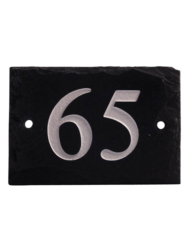 The House Nameplate Company Personalised Rustic Slate House Number, 2 Digit, W14 x H10cm