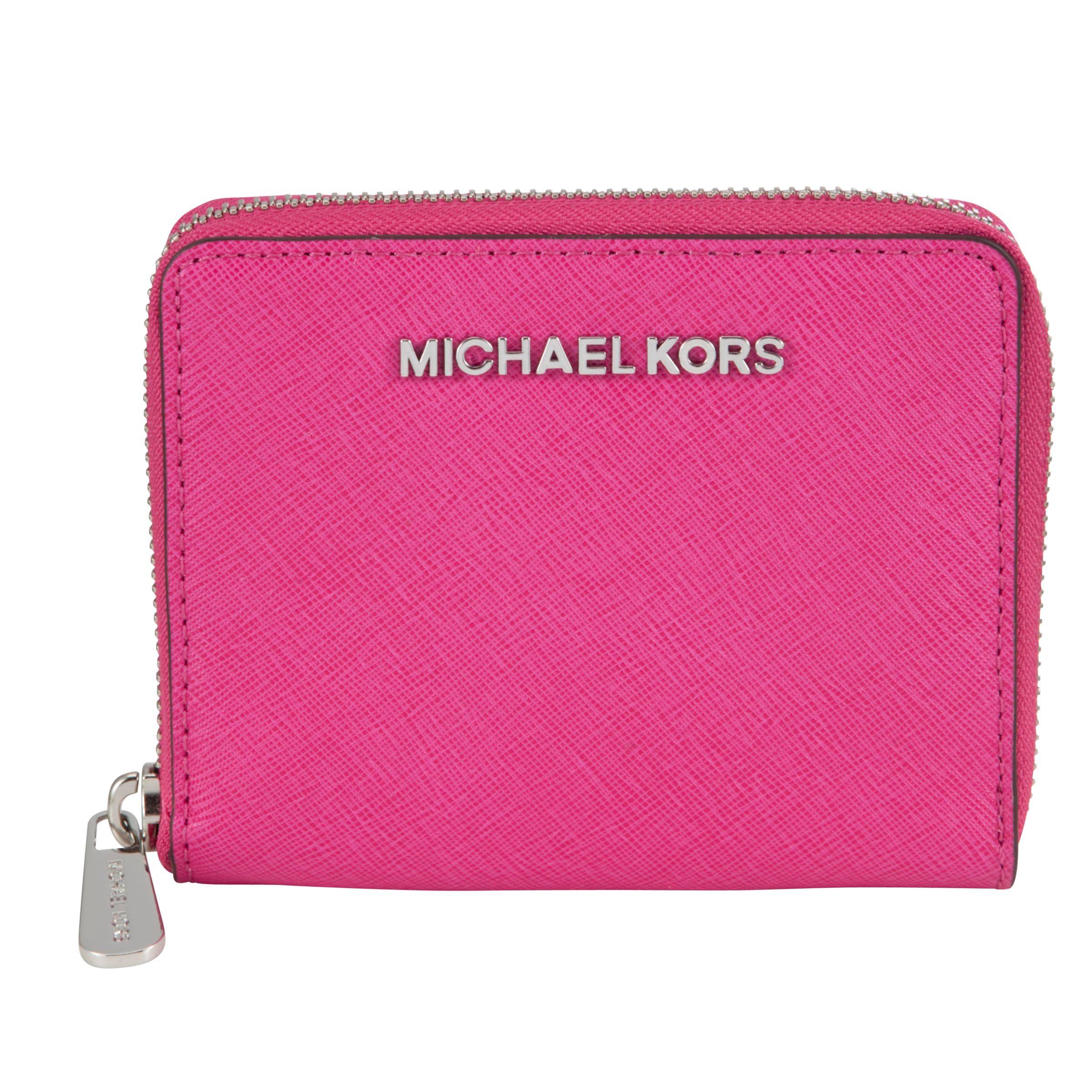 Michael Kors Red Leather Jet Set Zip Around Wallet