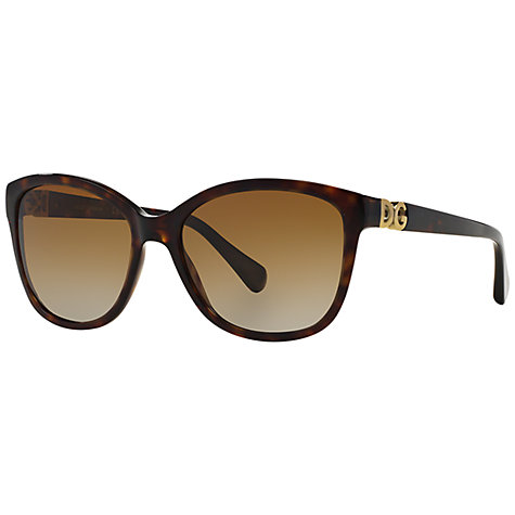 Buy Dolce & Gabbana DG4258 Polarised Sunglasses, Tortoise | John Lewis