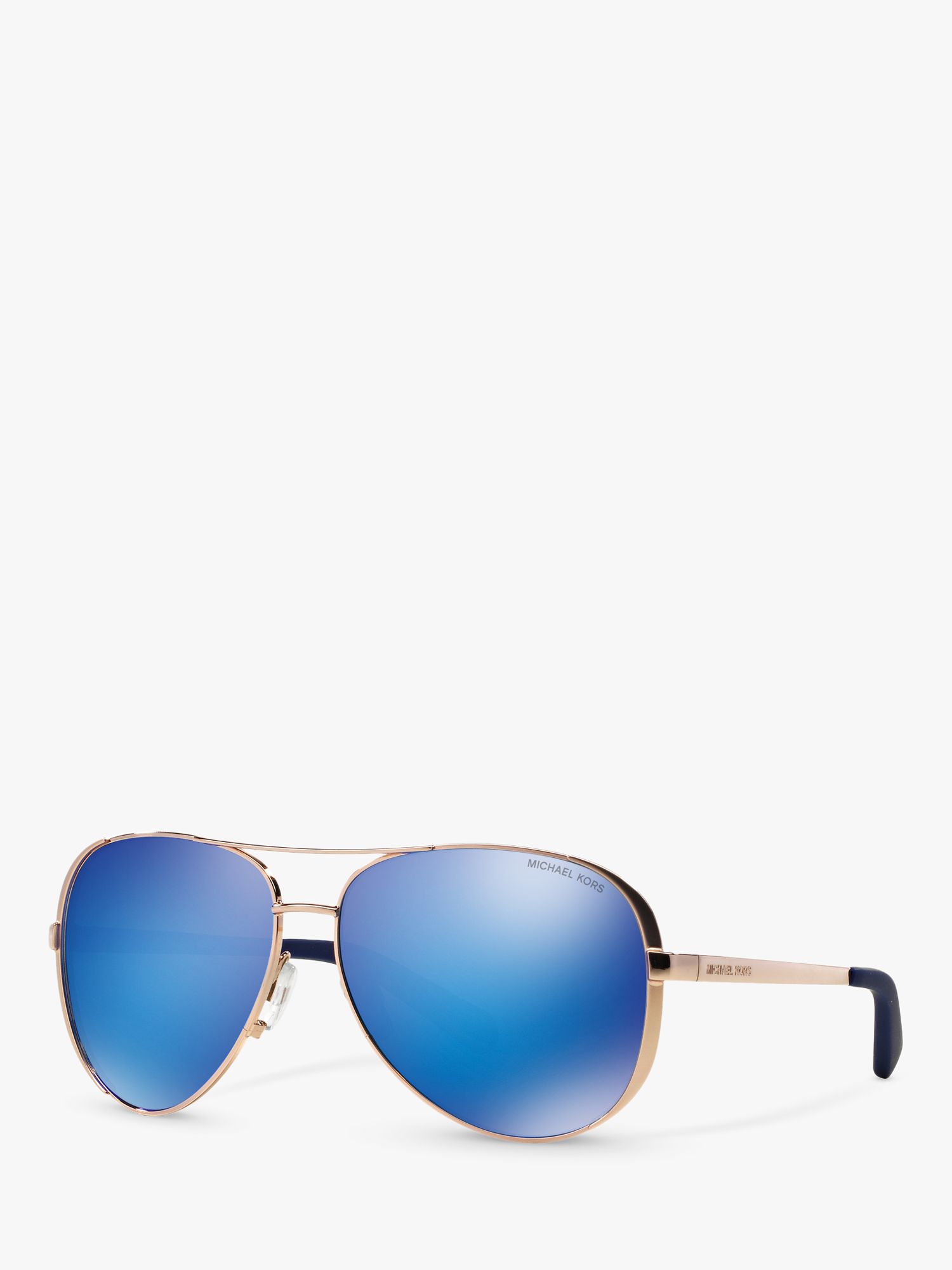 Michael Kors MK5004 Aviator Metal Sunglasses, Pink/Blue at John Lewis &  Partners