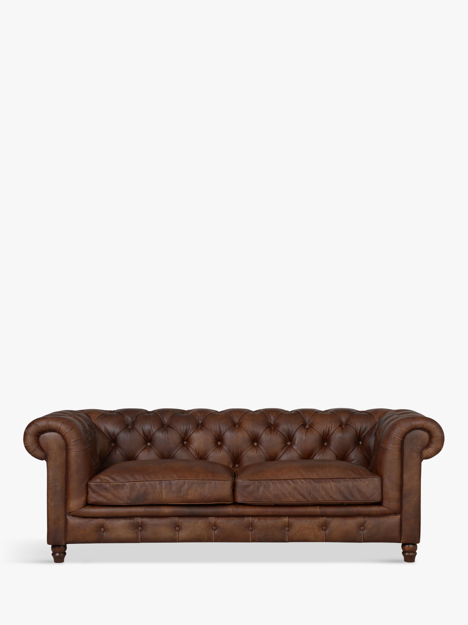 Earle Range, Halo Earle Chesterfield Medium 2 Seater Leather Sofa, Antique Whisky