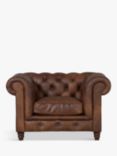 Halo Earle Chesterfield Leather Armchair, Antique Whisky