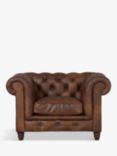 Halo Earle Chesterfield Leather Armchair, Antique Whisky