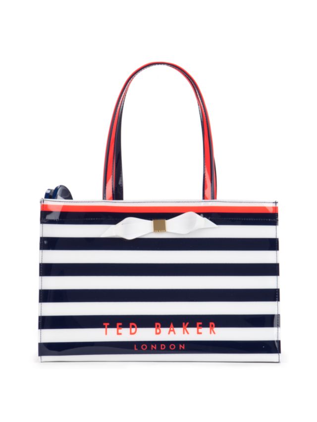 Ted Baker Bettia Stripe Shopper Bag And Flip-Flop Set, Cream, Small