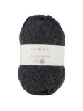 Rowan Pure Wool Superwash Worsted Aran Yarn, 100g, Charcoal 155