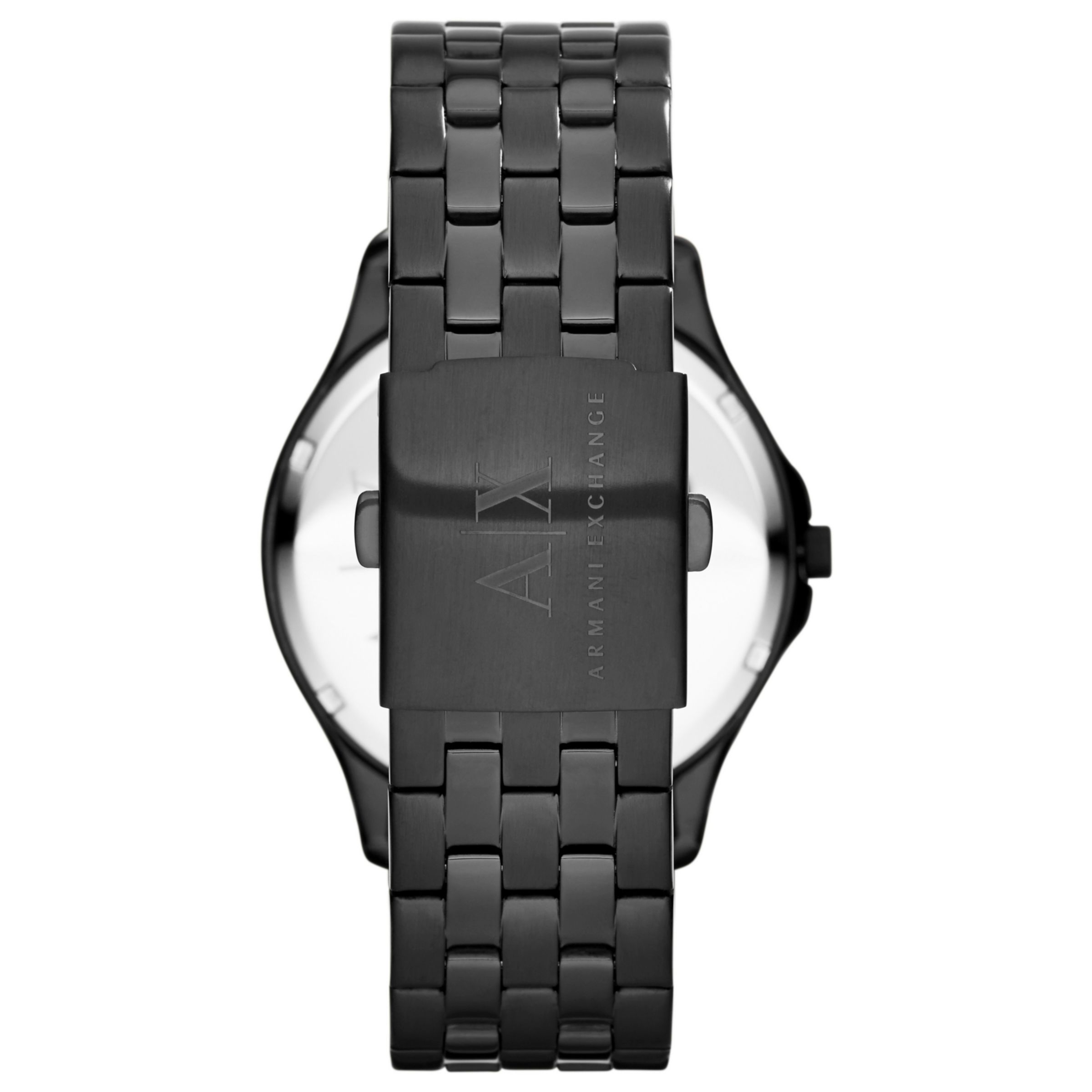 Armani Exchange AX2144 Men's Stainless Streel Bracelet Strap Watch, Gunmetal/Black  at John Lewis & Partners