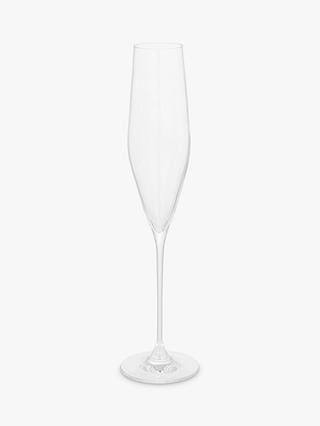Croft Collection Swan Crystal Glass Flute, Clear, 190ml, Set of 4