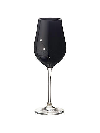 Dartington Crystal Glitz Noir White Wine Glasses, Set of 2