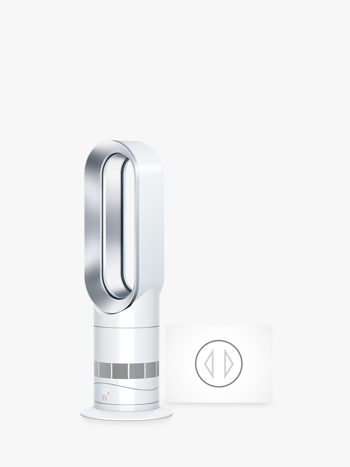 inaktive partner bestøver Dyson AM09 Hot + Cool Fan Heater, White / Nickel