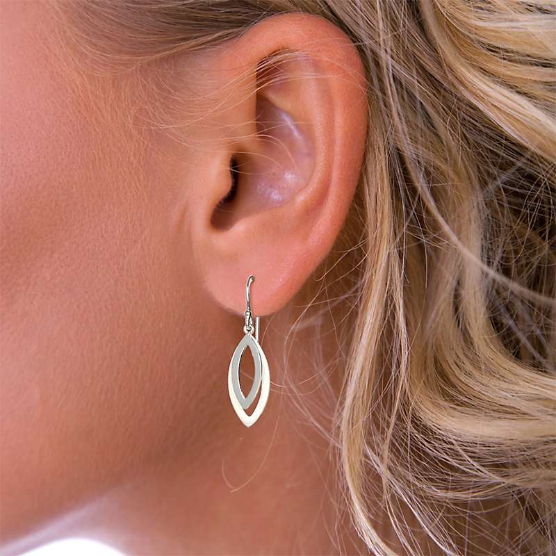 Buy Nina B Double Drop Earrings, Silver Online at johnlewis.com