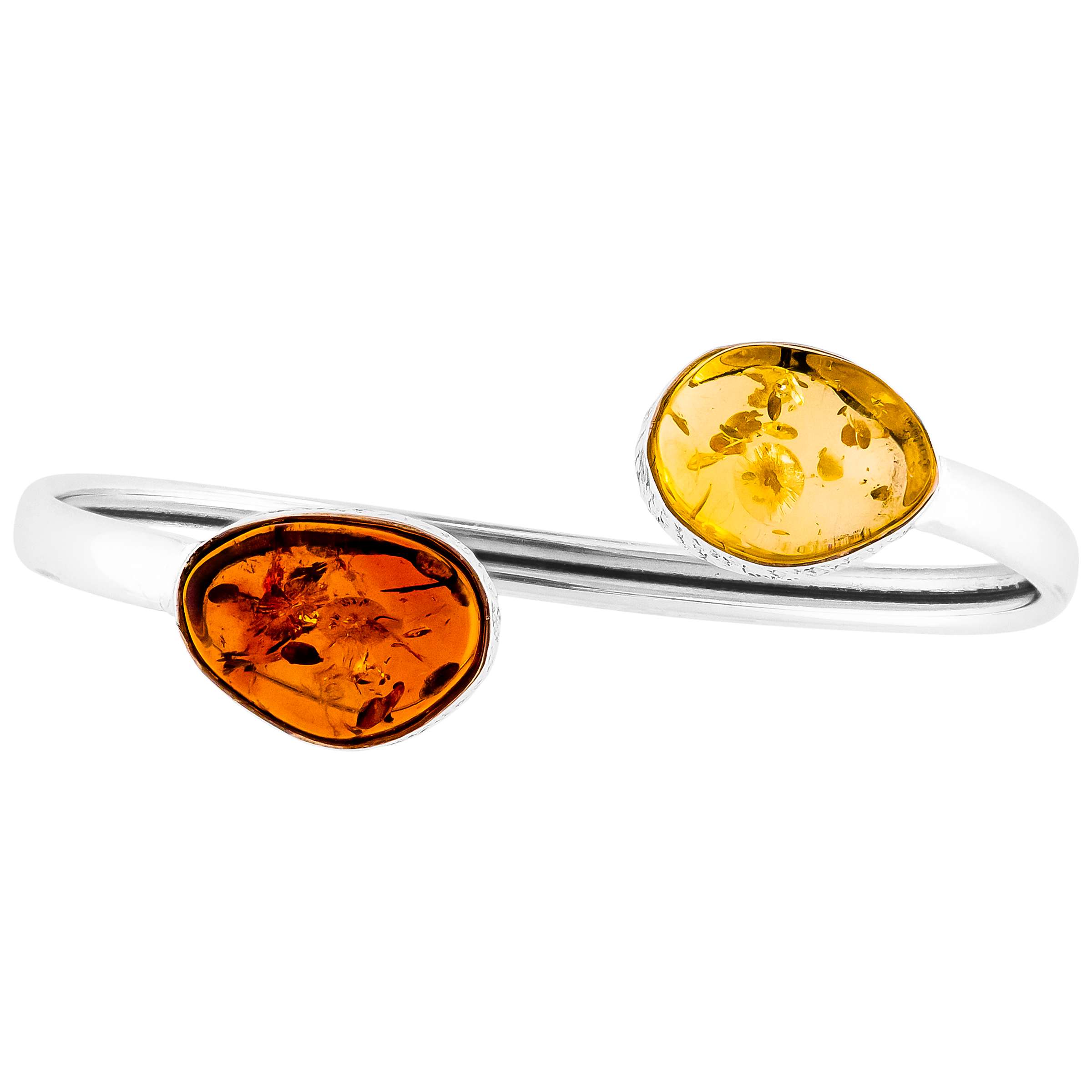 Buy Be-Jewelled Sterling Silver Baltic Amber Cuff, Amber Online at johnlewis.com