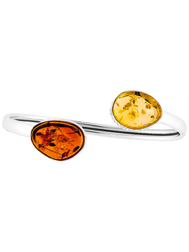 Be-Jewelled Sterling Silver Baltic Amber Cuff, Amber