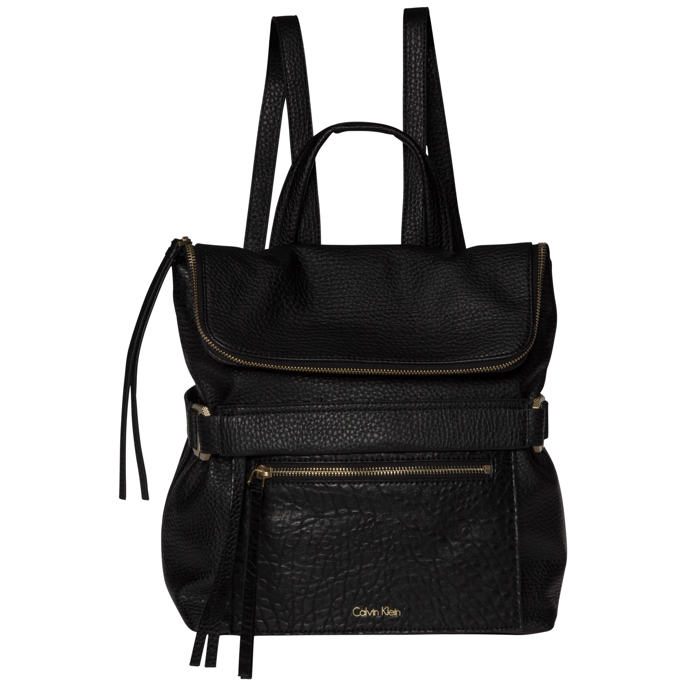 calvin klein backpack leather black