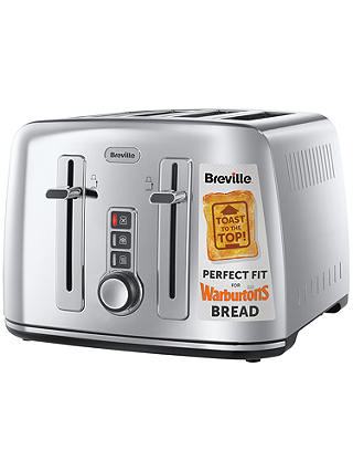 Breville VTT571 Perfect Fit for Warburtons 4-Slice Toaster, Stainless Steel