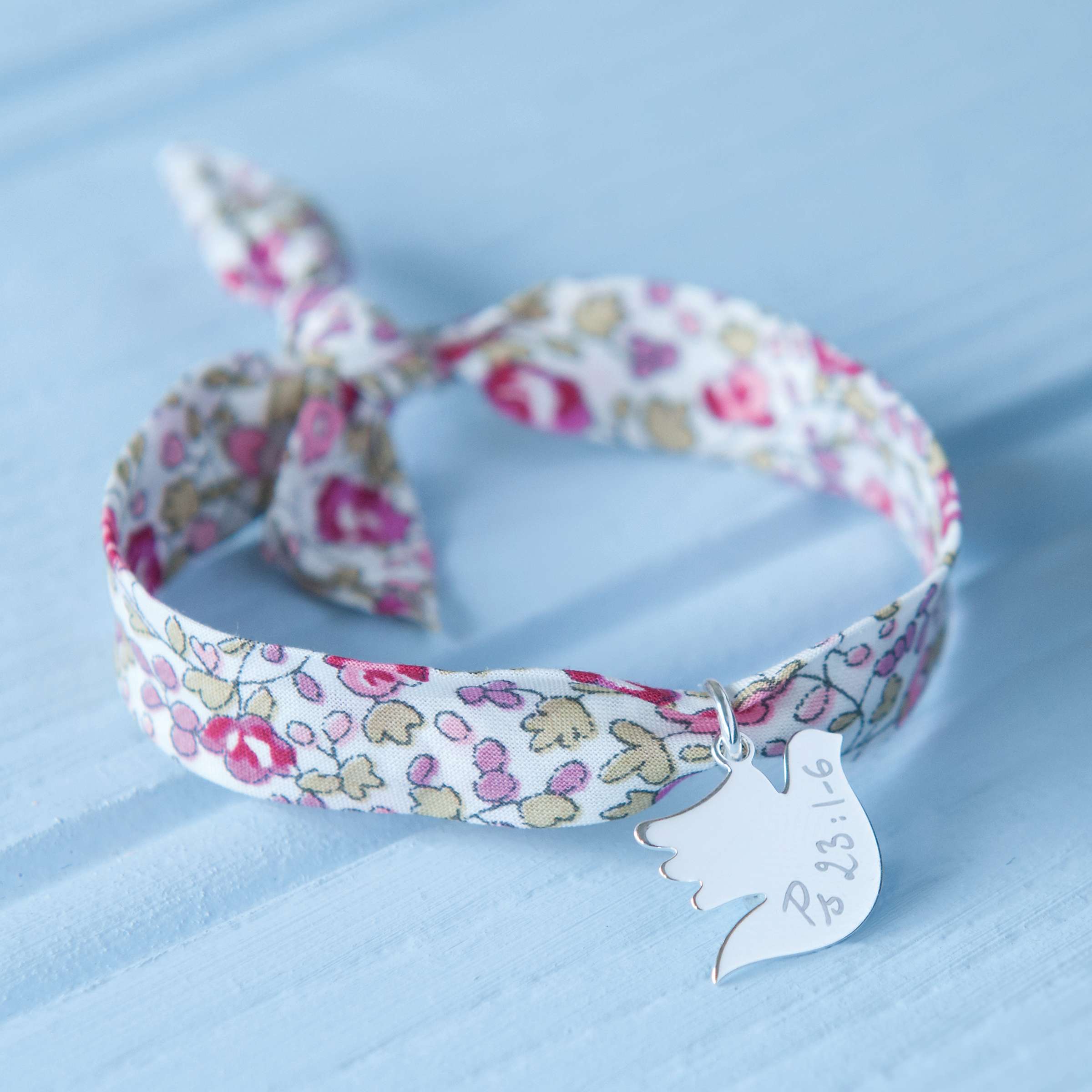 Buy Merci Maman Personalised Sterling Silver Dove Liberty Bracelet Online at johnlewis.com
