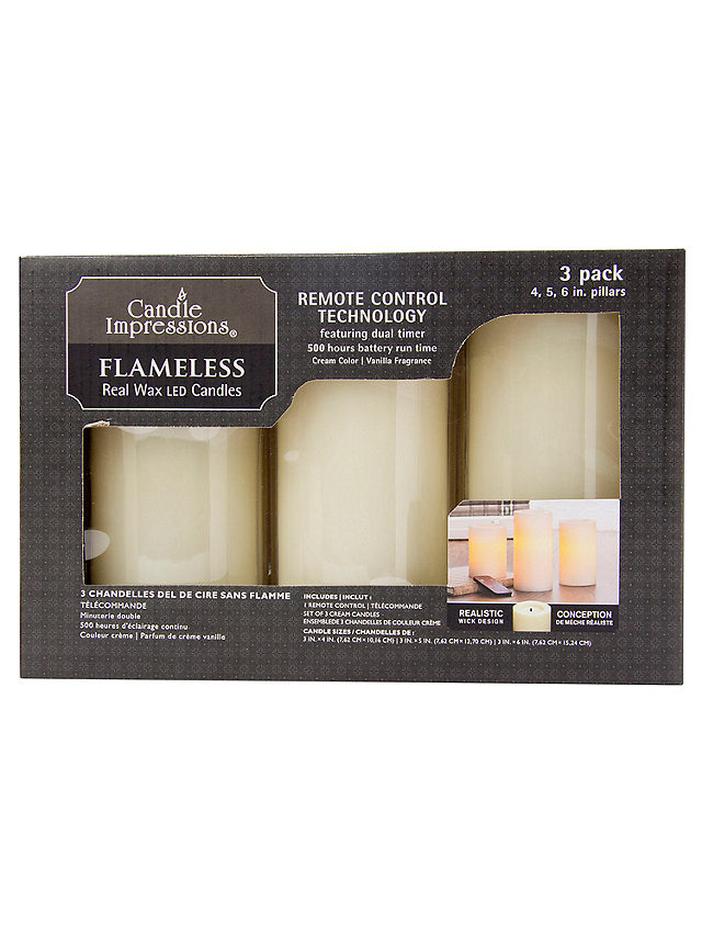 LED Candles with Remote, Pack of 3